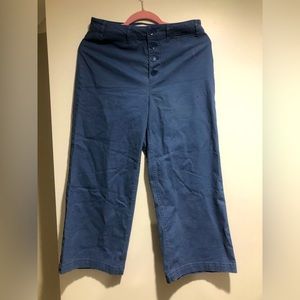 Old navy size 4 petite cropped wide leg pants, high rise, buttonfly